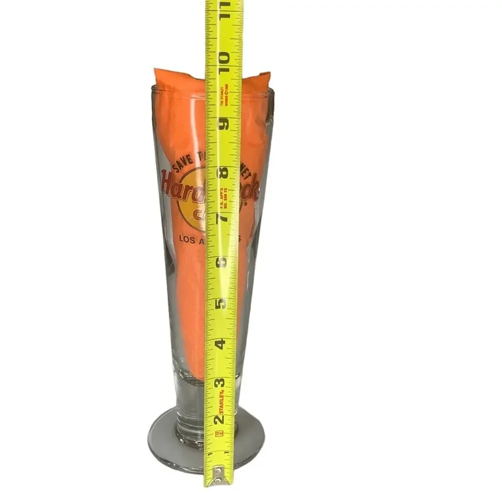 Hard Rock Cafe Los Angeles Pilsener Beer Glass Collectable 9.5